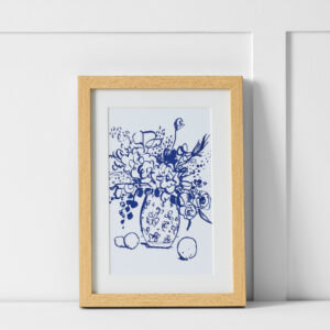 Cerulean Blooms Print 26x36