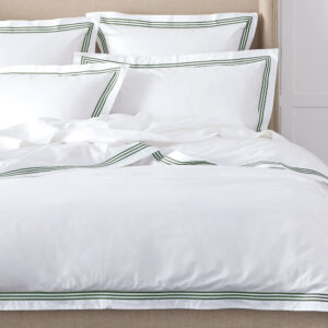 Chateau Quilt Cover - White & Forest