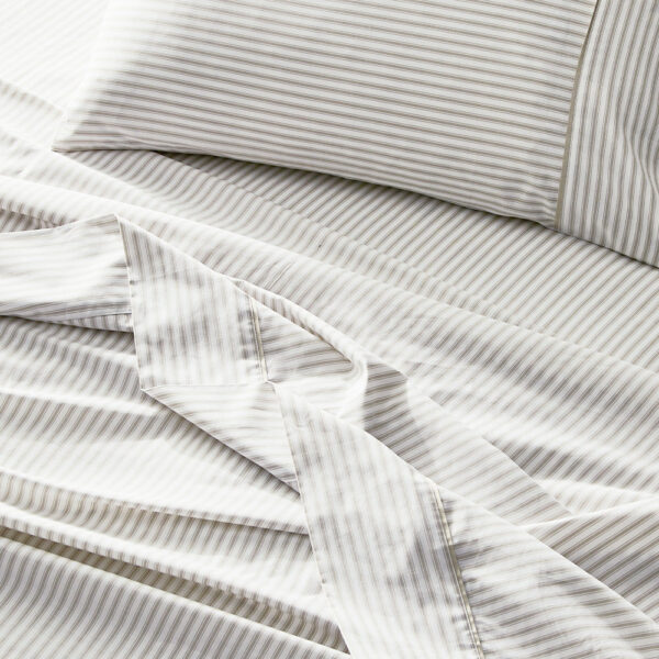 Parish Flat Sheet - Natural & White
